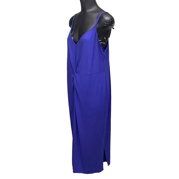 NEW AVA & VIV Twist Front Midi Dress in Royal Blue Size XXL - Picture 3 of 7
